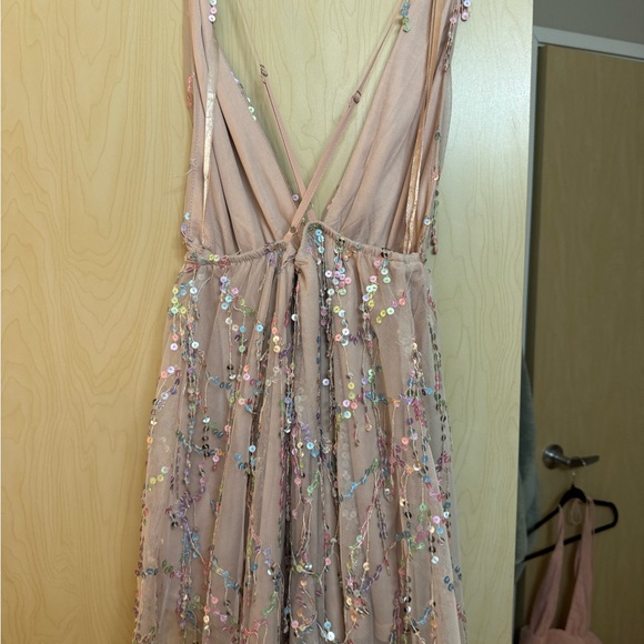 LIKE NEW, Hello Molly Try Your Luck Pink Multi-Color Sequin Mini Dress Size 10 - Picture 7 of 8